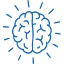 Diagram of focused gamma radiation beams targeting a brain lesion with sub-millimeter precision